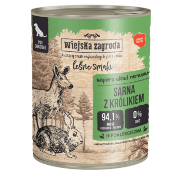 Wiejska Zagroda LEŚNE SMAKI Karma mokra dla psa Sarna z Królikiem 800g