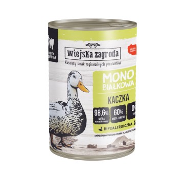 Wiejska Zagroda mokra karma MONOPROTEINOWA dla kota KACZKA 400g